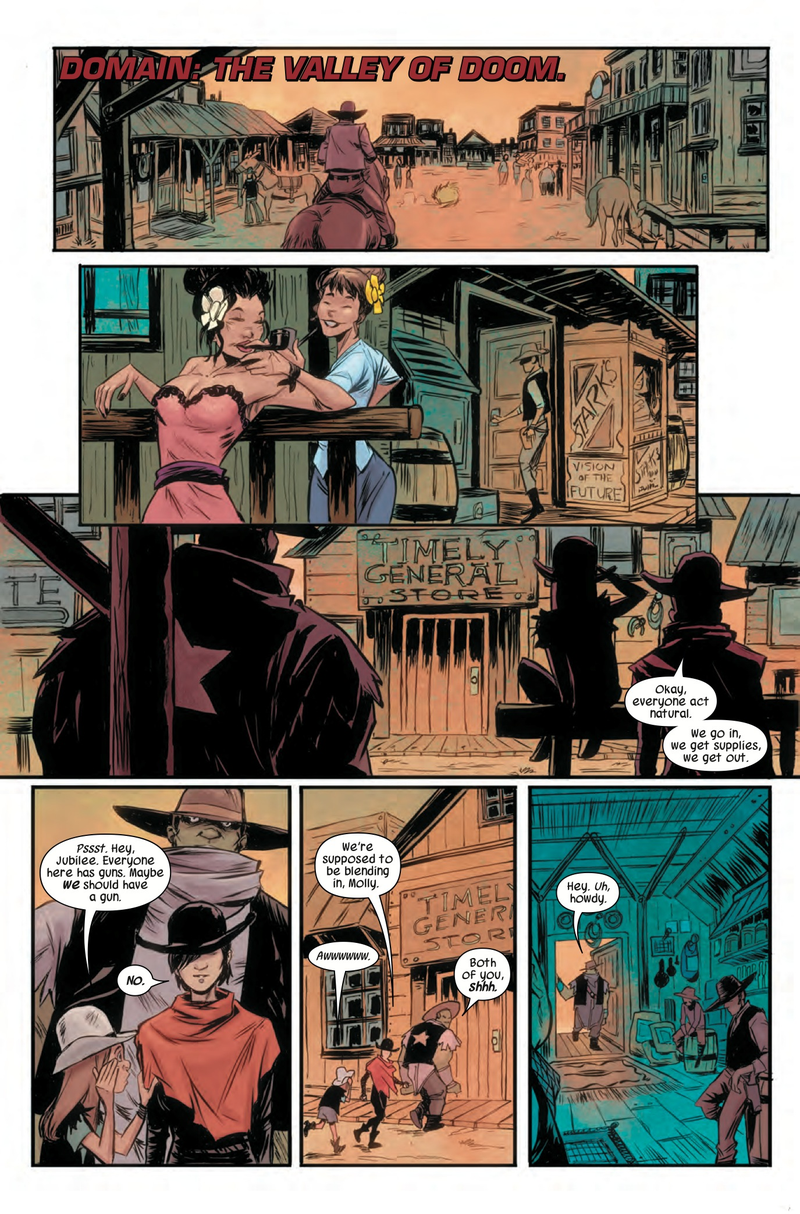 Illustration for article titled Exclusive Marvel preview: Doom’s teen fugitives hit the Wild West in Runaways #3